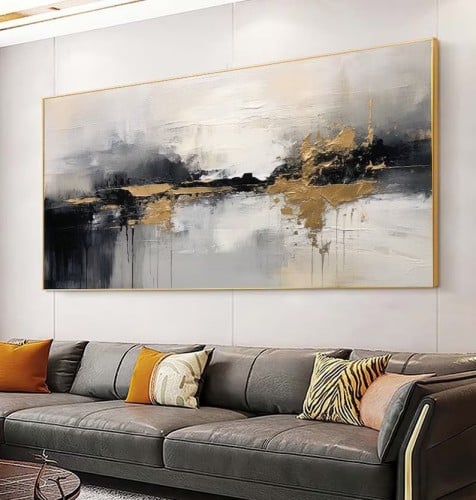 لوحة ديكور للحائط نسيج ترابي كانفاس تجريدية