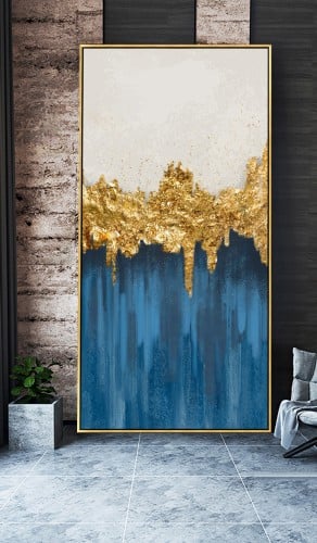 لوحات فنية تجريدي مطبوعة على قماش الكانفس موديل (...