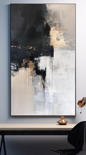 لوحة ديكور جدارية تباين فحمي كانفاس تجريدية