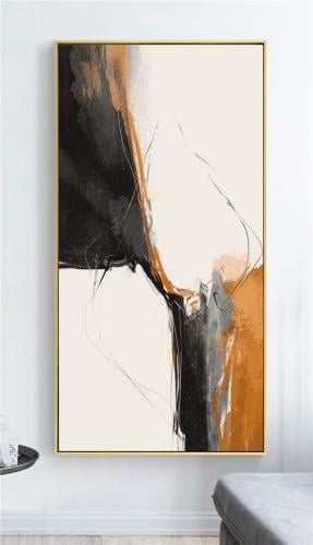 لوحة ديكور للحائط نبض المغرة كانفاس تجريدية