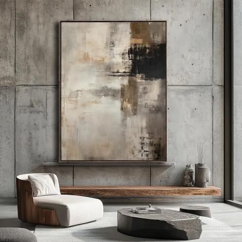 لوحة ديكور جدارية أثر الزمن كانفاس تجريدية