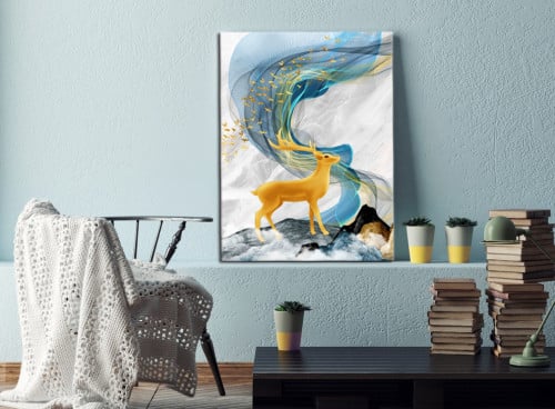 لوحة فنية للغزال مطبوعة على قماش الكانفس