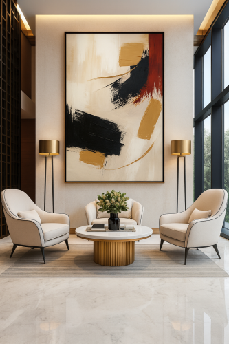 لوحة ديكور للحائط ضربات ملكية كانفاس تجريدية