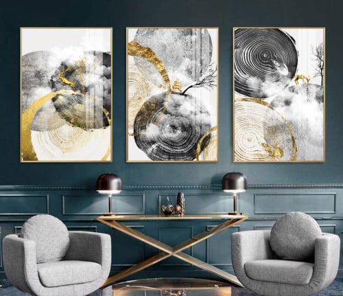 لوحات فنية تجريدية مطبوعة على قماش الكانفس موديل (...