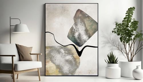 لوحة ديكور جدارية توازن صامت كانفاس تجريدية