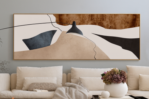 لوحة ديكور جدارية مدار ترابي كانفاس تجريدية