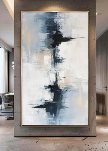 لوحات فنية تجريدي مطبوعة على قماش الكانفس موديل (...