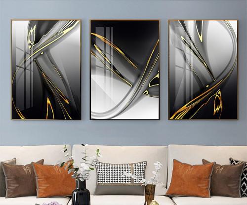 طقم لوحات ديكور للحائط تموجات الفخامة كانفاس تجريد...