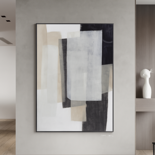 لوحة ديكور للحائط أطياف رمادية كانفاس تجريدية