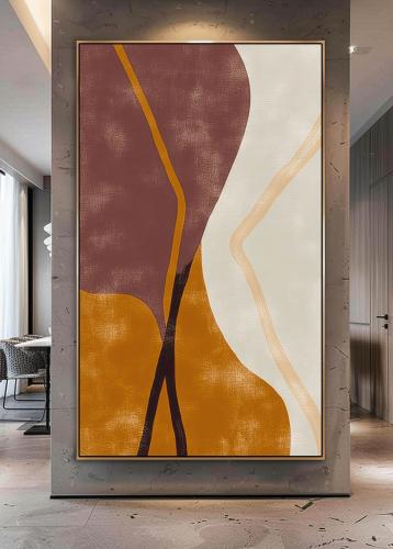 لوحات فنية تجريدي مطبوعة على قماش الكانفس موديل (...