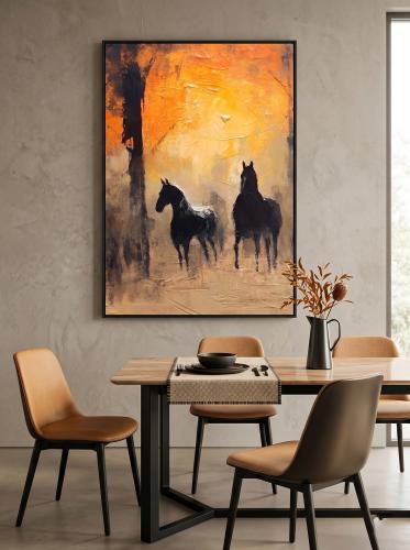An abstract art painting pulsating with strength a...