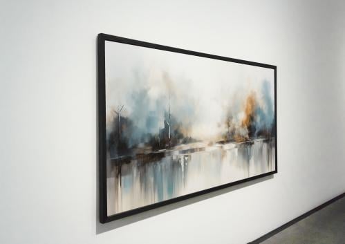 لوحة ديكور جدارية تجريد أفق أزرق كانفاس تجريدية