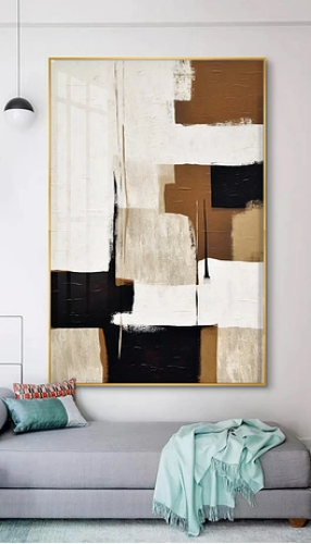 لوحات فنية تجريدي مطبوعة على قماش الكانفس موديل (...