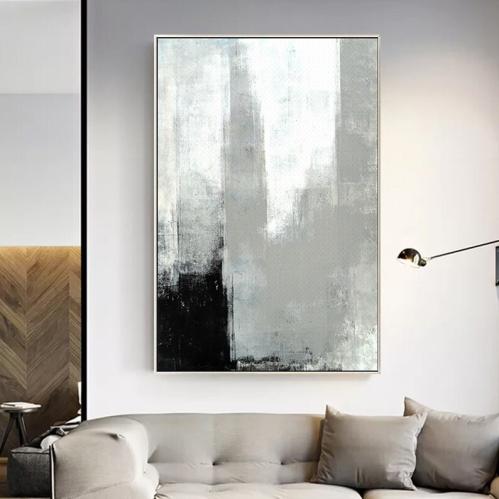 لوحة ديكور جدارية أثر فحم كانفاس تجريدية