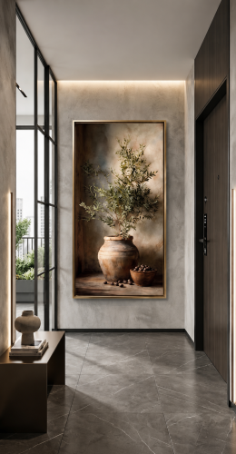 An elegant artwork depicting the beauty of olive b...