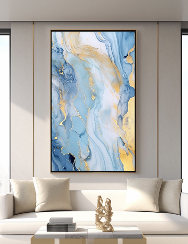 لوحة ديكور جدارية سديم لازوردي كانفاس تجريدية