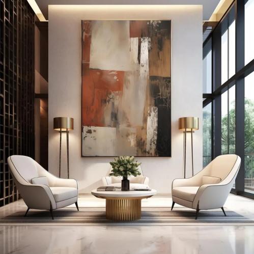 لوحة ديكور جدراية أطياف الأرض كانفاس تجريدية