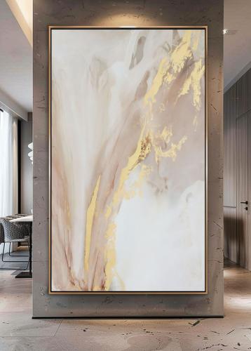 لوحات فنية تجريدي مطبوعة على قماش الكانفس موديل (...