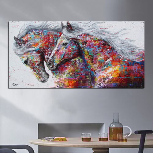 لوحة فنية للخيل العربي
