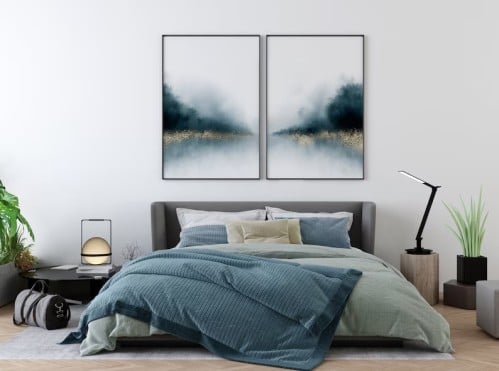 لوحات فنية تجريدي مطبوعة على قماش الكانفس موديل (...