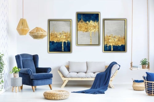 لوحات فنية تجريدية مطبوعة على قماش الكانفس موديل (...