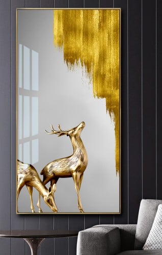 لوحات فنية الغزال مطبوعة على قماش الكانفس موديل (...