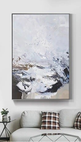 لوحات فنية تجريدي مطبوعة على قماش الكانفس موديل (...