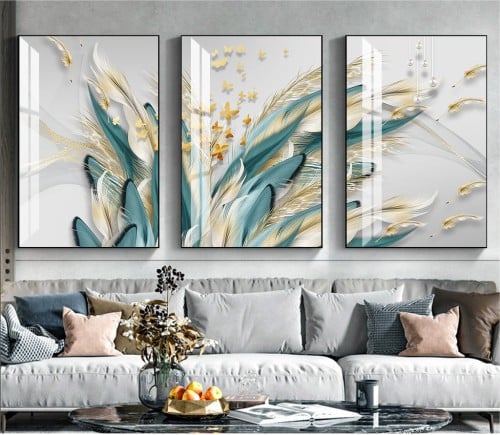 لوحات فنية تجريدية مطبوعة على قماش الكانفس موديل (...