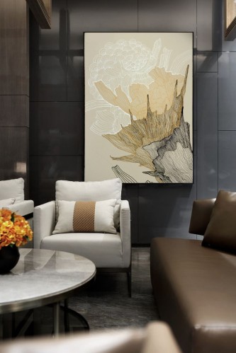 لوحات فنية تجريدي مطبوعة على قماش الكانفس موديل (...