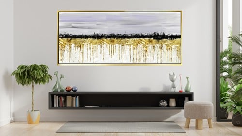 لوحات فنية تجريدية مطبوعة على قماش الكانفس موديل (...