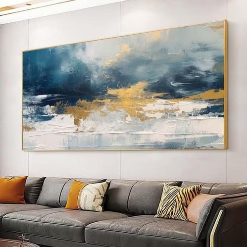 لوحات فنية تجريدية مطبوعة على قماش الكانفس موديل (...