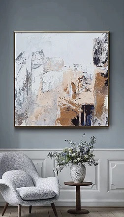 لوحات فنية تجريدية مطبوعة على قماش الكانفس موديل (...