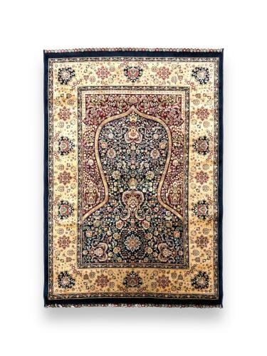 سجادة حرير تركية منتهى الفخامة (كحلي)