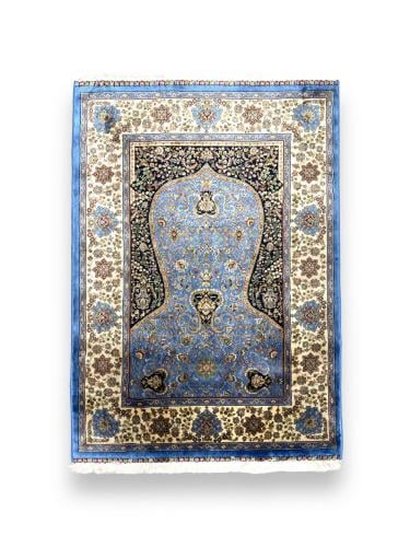 سجادة حرير تركية منتهى الفخامة (أزرق)