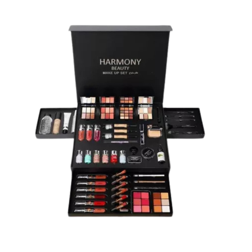 بوكس هارموني بيوتي الأسود فاخر ب 3 دروج مكياجك متك...