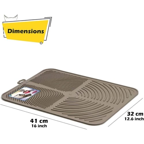 سجادة لصندوق فضلات القطط - 41×32 سم - رمادي