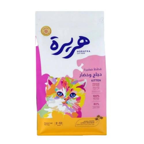 هريرة طعام جاف للقطط الصغيرة بنكهة الدجاج والخضار