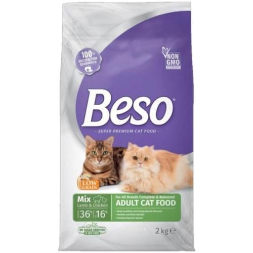 بيسو اكل جاف للقطط البالغة باللحم والدجاج - 2 كغ