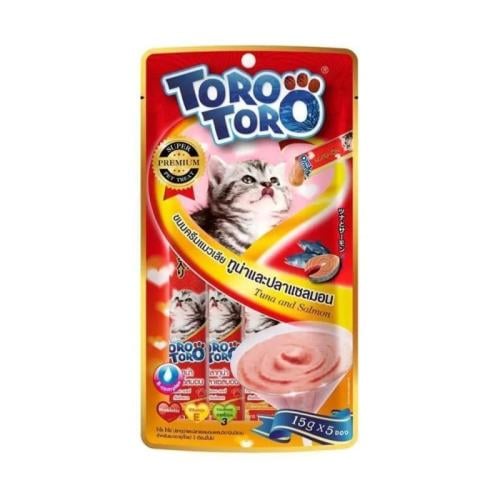 تورو تورو مكافأة للقطط بالتونة والسلمون - 5x15 غرا...