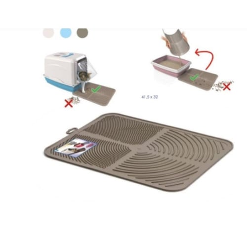 سجادة لصندوق فضلات القطط - 41×32 سم - رمادي