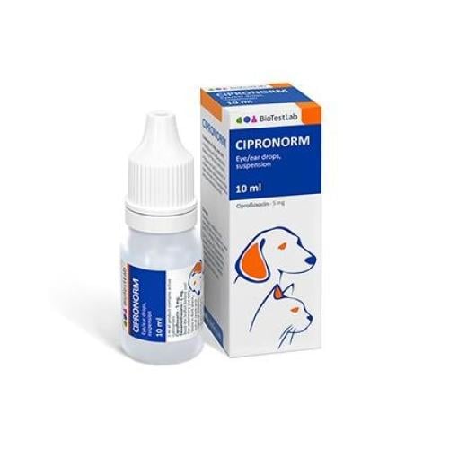 سيبرونورم قطرات لاذن وعين القطط والكلاب Ciprorom f...