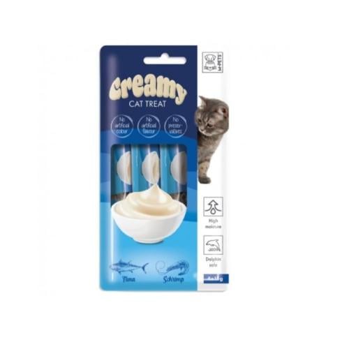 ام بيتس مكافأة كريمي للقطط بالتونة مع الجمبري - 4x...