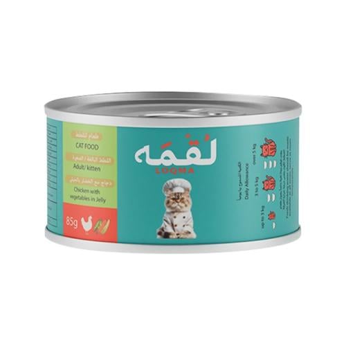 لقمة اكل رطب للقطط بطعم الدجاج والخضار جيلي - 85 غ...