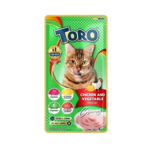 تورو تورو مكافأة للقطط دجاج مع خضروات 5x15 غرام