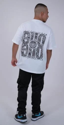 UNISEX OVERSIZED COTTON T-SHIRT -BUHO WHITE N3