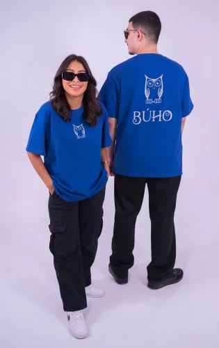 UNISEX COTTON T-SHIRT -BUHO BLUE