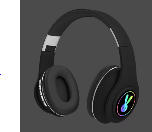 سماعات LED-1 اللاسلكية سماعات مناسبة للاطفال اسود