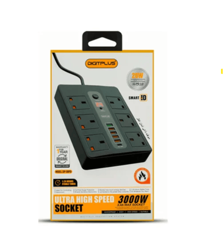 وصلة كهرباء 3 متر مع مؤقت ذاتي 6 مداخل كهرباء 5 من...