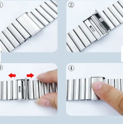 سير الساعة Digitplus - ستيل فاخر اسود سهل التصغير...
