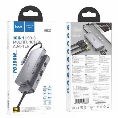 محول Hoco HB33 10 in 1 USB-C Multifunction Adapter